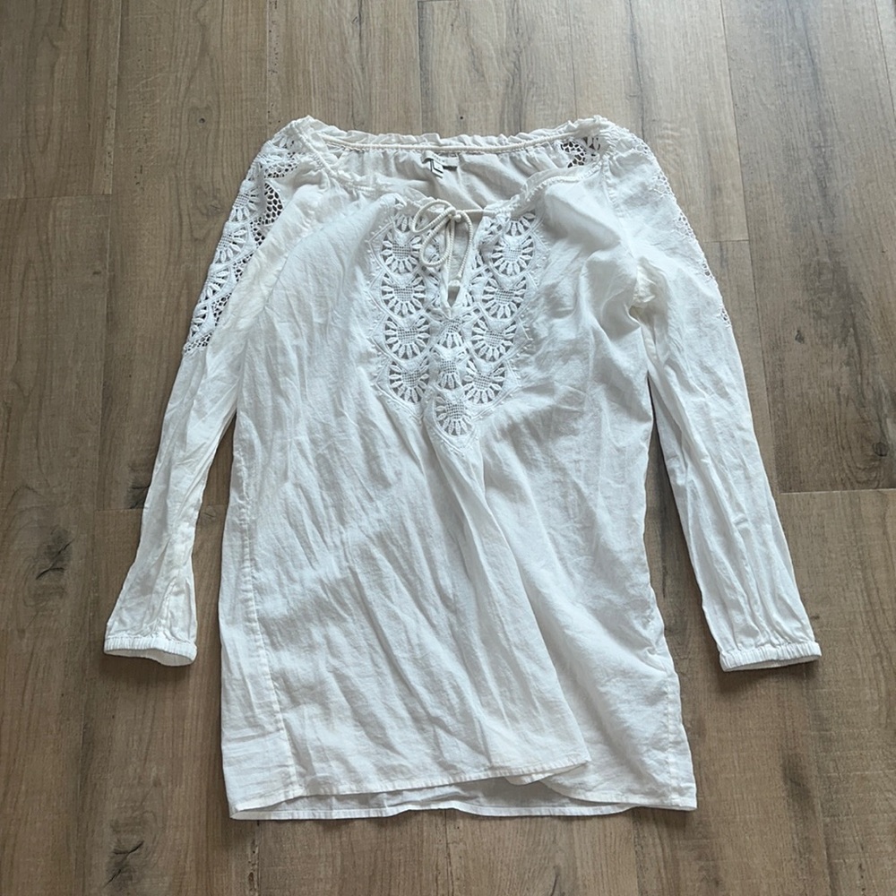 Jcrew white lace top/ cover up